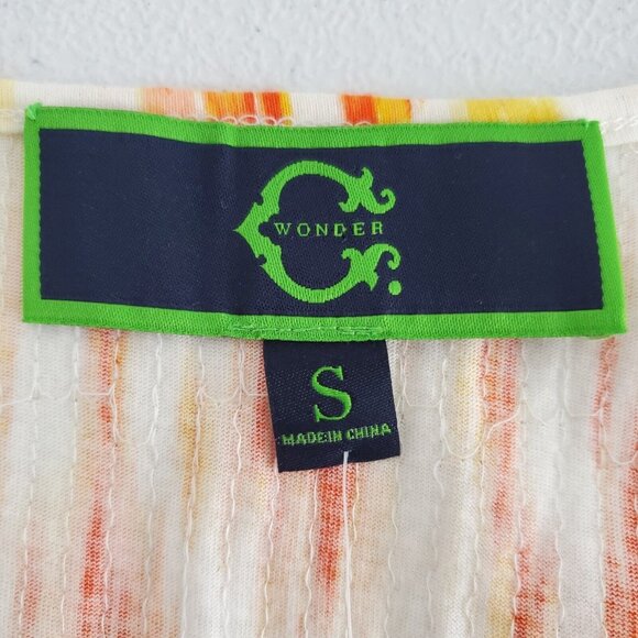 C Wonder Womens Brushstrokes All Over Sequin Tank Top Size S Orange Pullover NWT - Picture 3 of 10